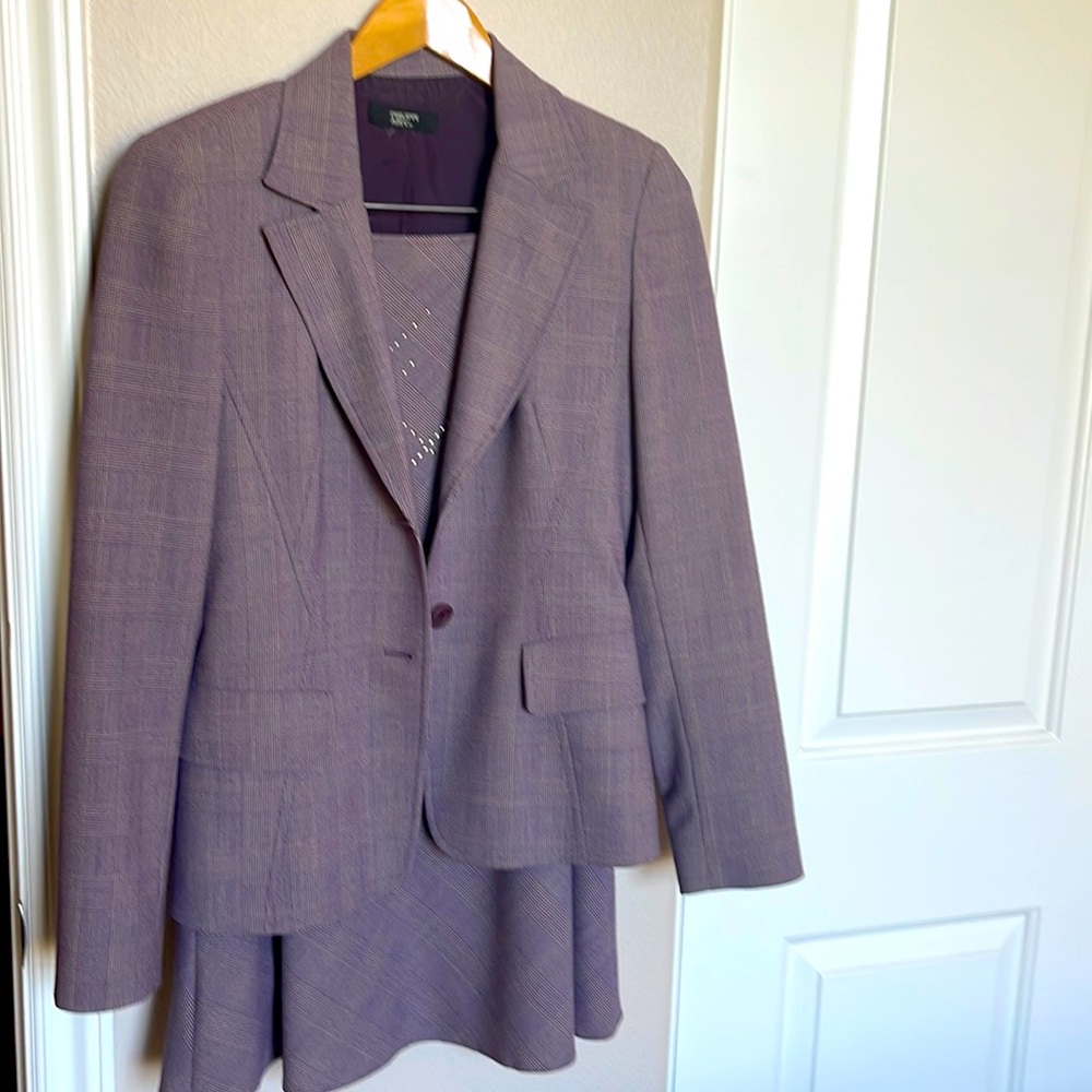 Super stylish plum plaid suit